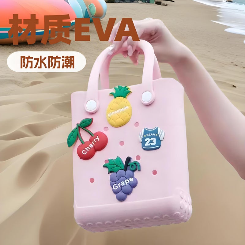 New Eva Jelly Bag Diy Accessories Hole Bag Single Shoulder Slung Beach Vacation Bag Simple Satchel Women'S Bag - Image 3